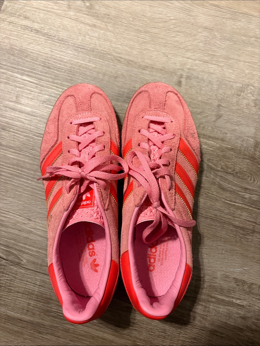 adidas Women’s Pink and Red Suede Sneakers